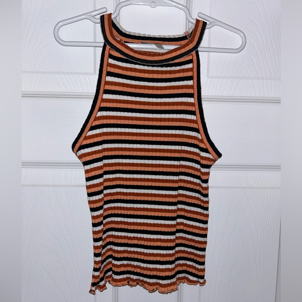 Mudd Striped High Neck XS Crop Top